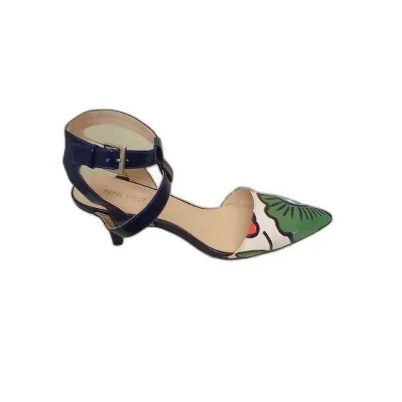 Nine West Pumps Vibrant Size 9M Flower Print Slip On Pointed Toe - Picture 11 of 16